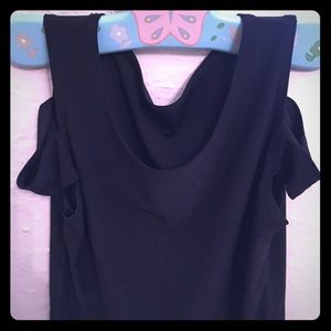 Cheryl Kids cold shoulder black top. (Girls)